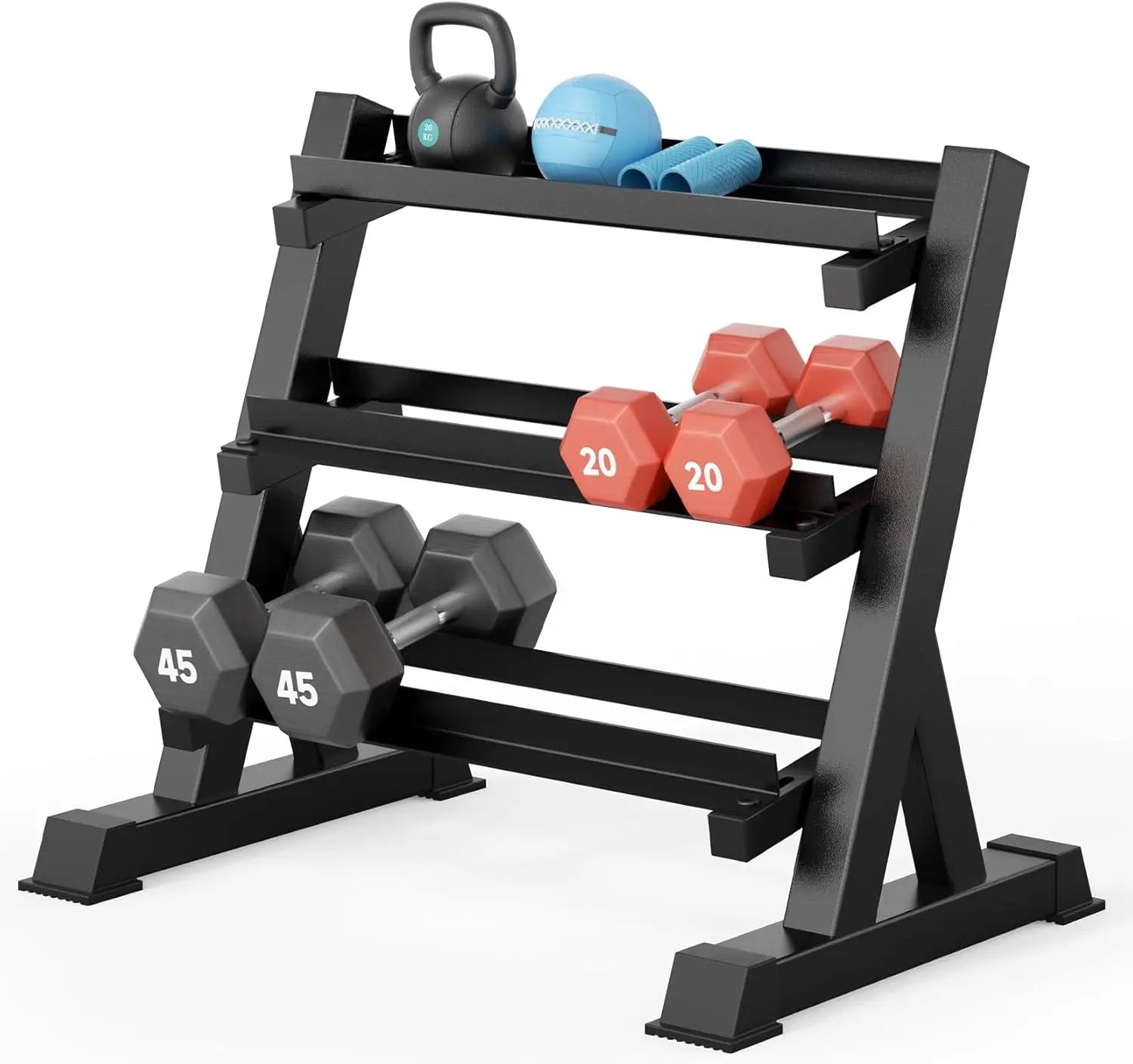 1100LBS Dumbbell Rack- Adjustable 3 Tier Weight Rack for Home Gym, Heavy Duty Weight Storage (Rack Only)