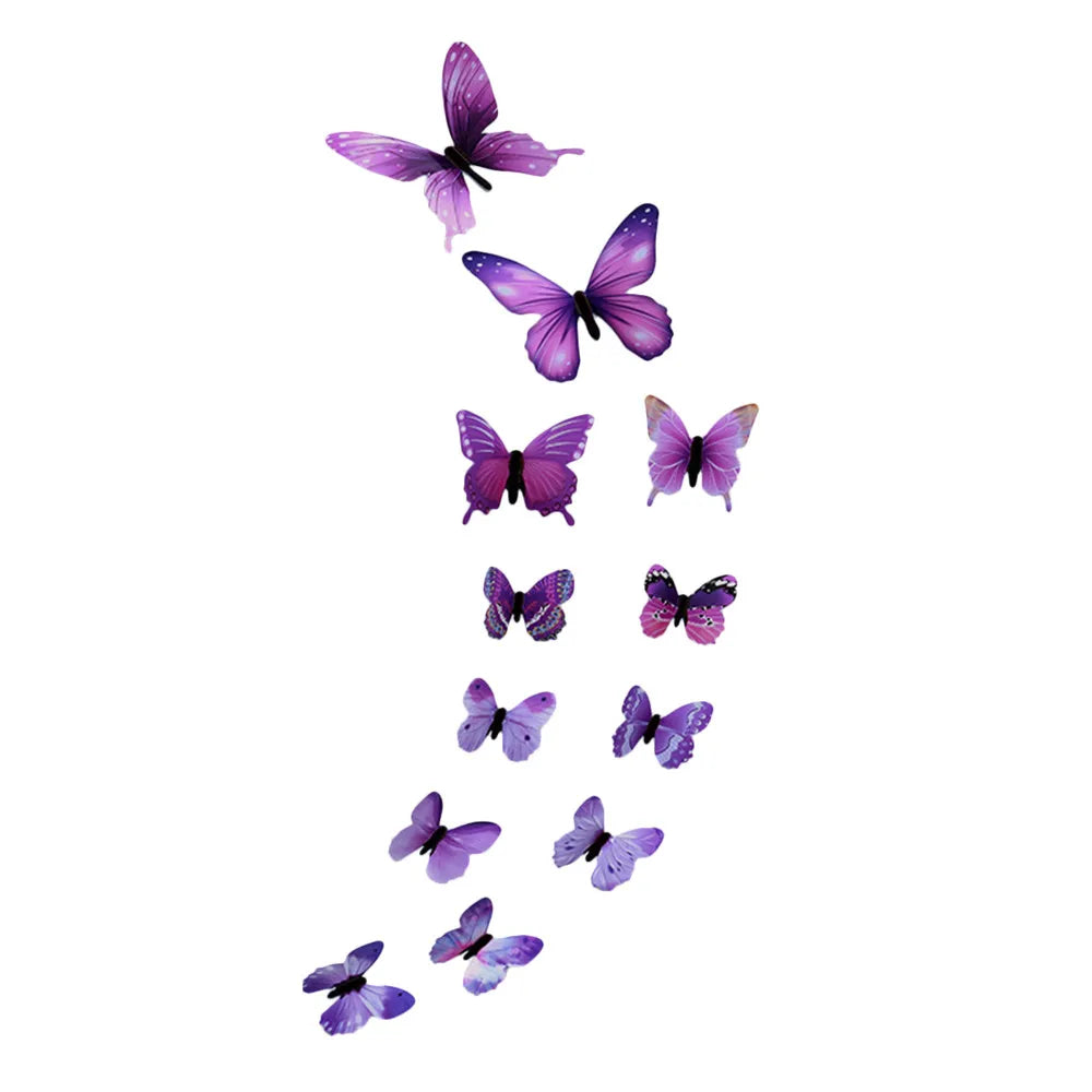 12pcs Luminous Butterfly Decal Art Wall Stickers Room Magnetic Home Decor butterflies glowing stickers stars shine in the dark