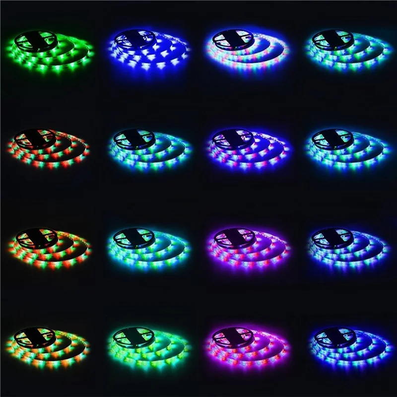 -FQYL 5M RGB Light Strip 3528 300LED Flexible LED Strip Light With 44 Key Remote+Controller For Christmas Living Room Bedroom