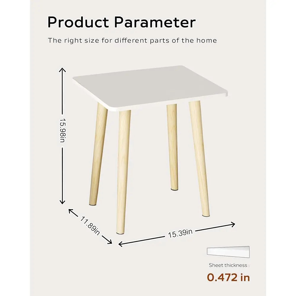 Side Table, Small Table, Modern Home Decor Bedside Table For Living Room Bedroom Balcony Office,Easy To Assemble（White）