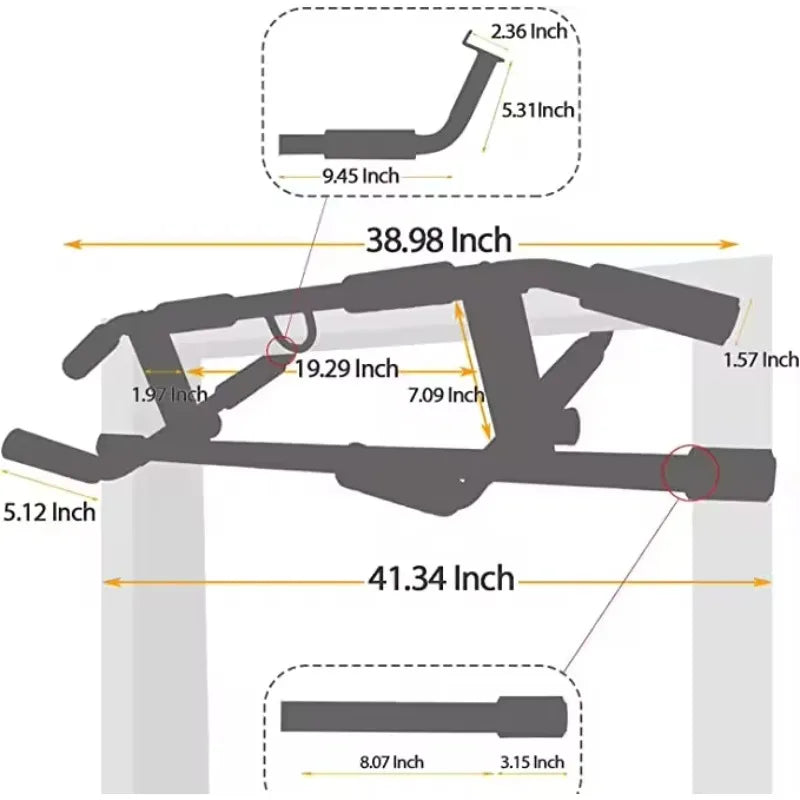 Strength Training Pull-Up Bars With No Screws For Easy Door Frame Installation Doorway Pull Up Bar Home Door Frame Dip Bar