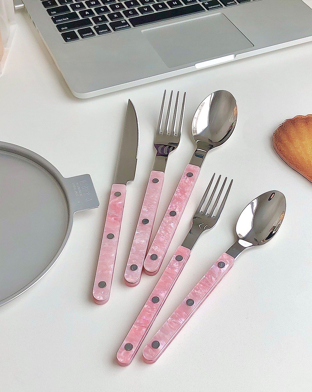 10-Pcs Sleek Modern Pinky Flatware Silverware Flatware Set-3
