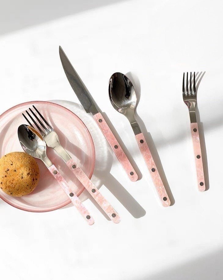 10-Pcs Sleek Modern Pinky Flatware Silverware Flatware Set-0