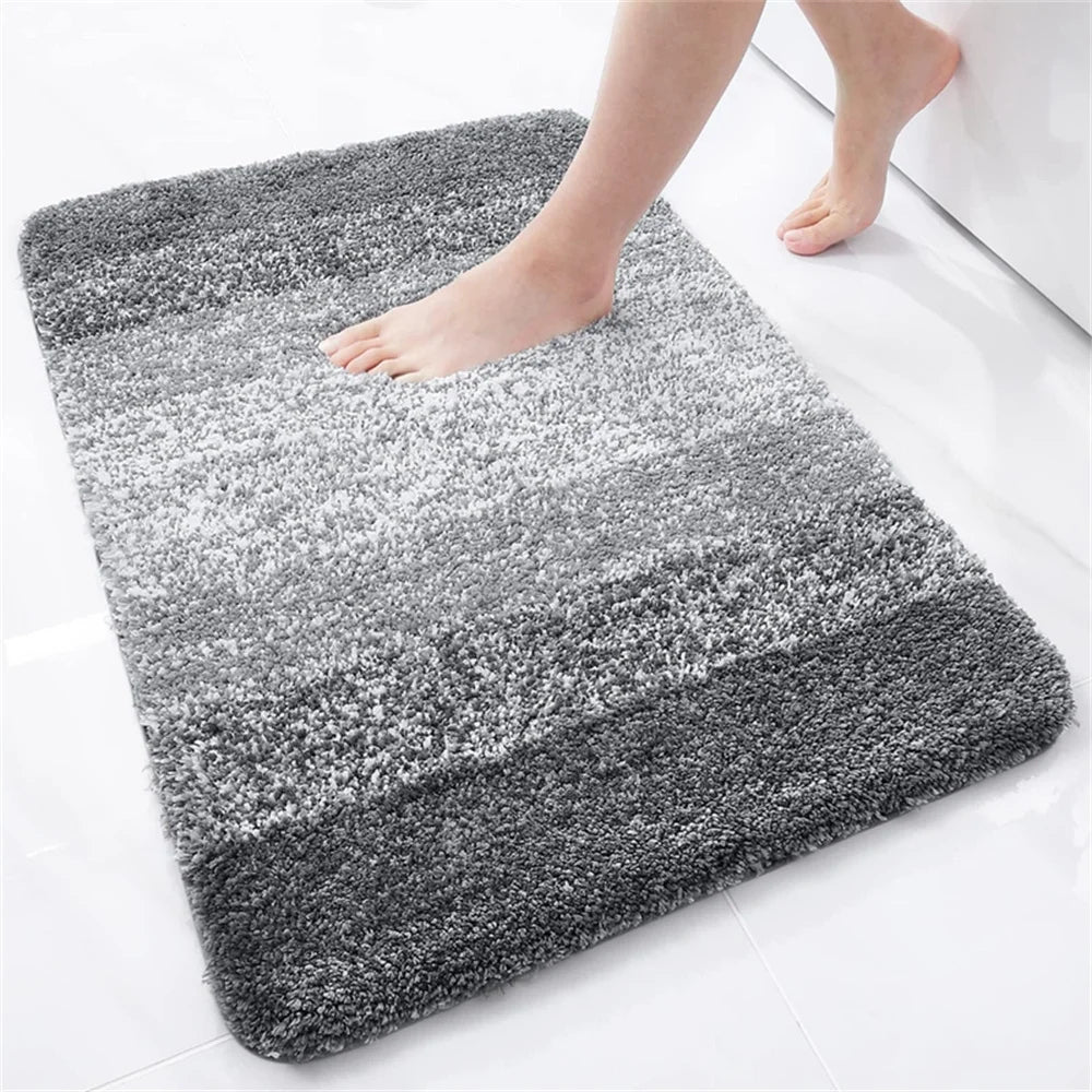 Olanly Absorbent Bath Mat Bathroom Rug Shower Pad Non-Slip Bedroom Wash Carpet Soft Thick Living Room Plush Foot Mat Floor Decor