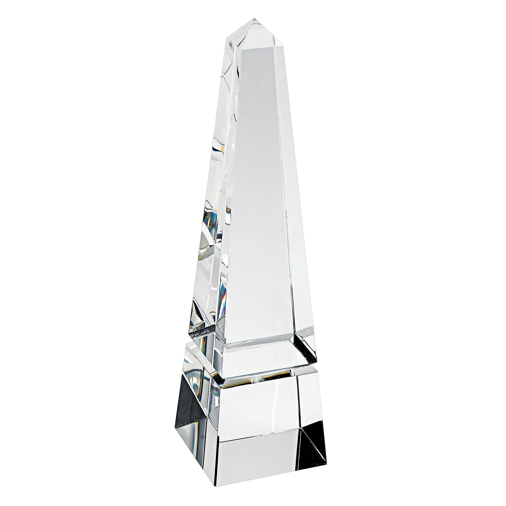 12" Clear Crystal Obelisk Statue-2