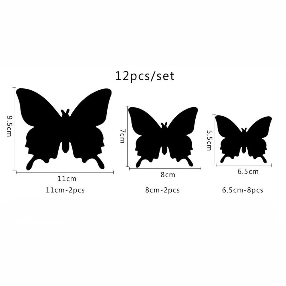 12Pcs 3D Butterfly Mirror Wall Sticker Decal Wall Art Removable Wedding Decoration Kids Room Decoration Sticker Hot products