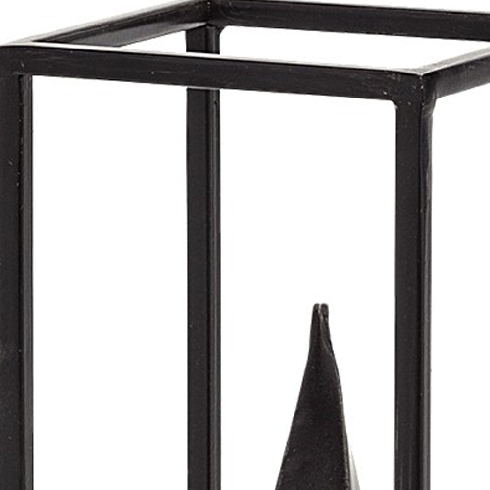 13" Black Metal Tabletop Sculpture-3