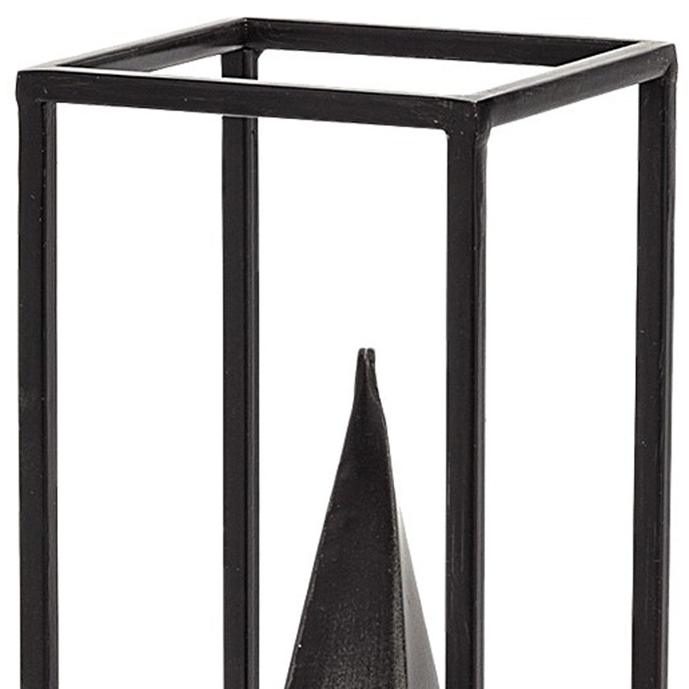 13" Black Metal Tabletop Sculpture-4
