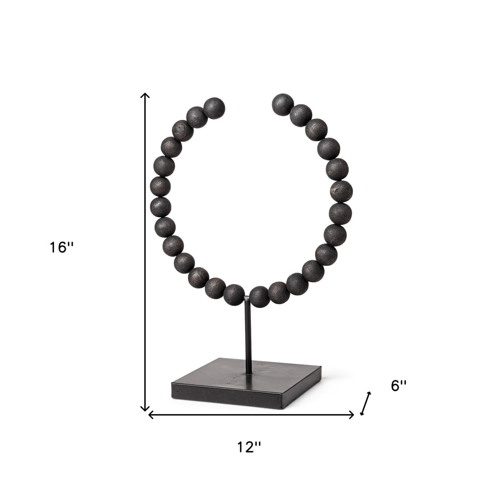 Black Beaded Sculpture-7