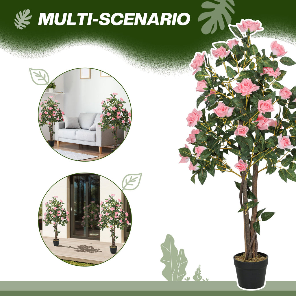 Set of Two Faux Rose Plants, with Pots-4