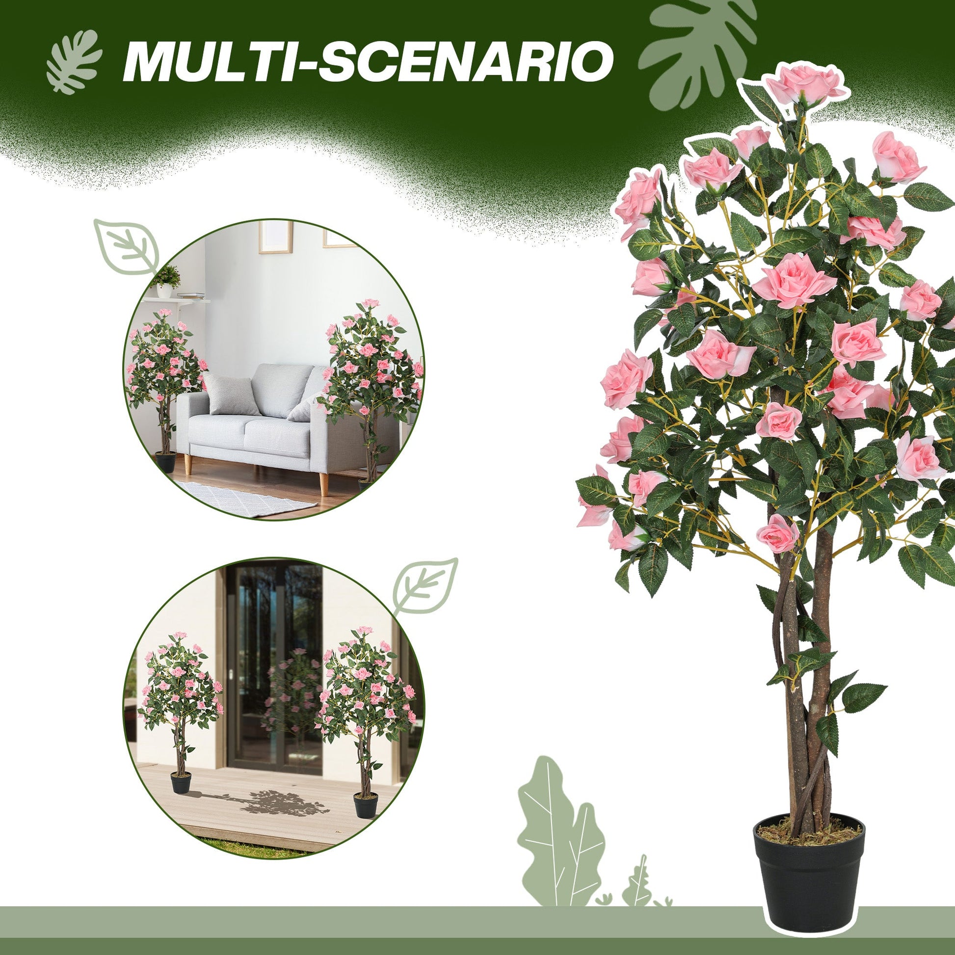 Set of Two Faux Rose Plants, with Pots-4