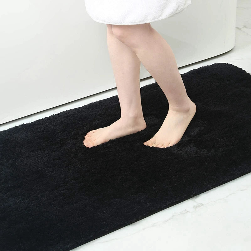 Olanly Bathroom Rug Mat Shaggy Soft Absorbent Bath Rug Non Slip Thick Plush Machine Washable Bath Mat For Bathroom Shower 24x16