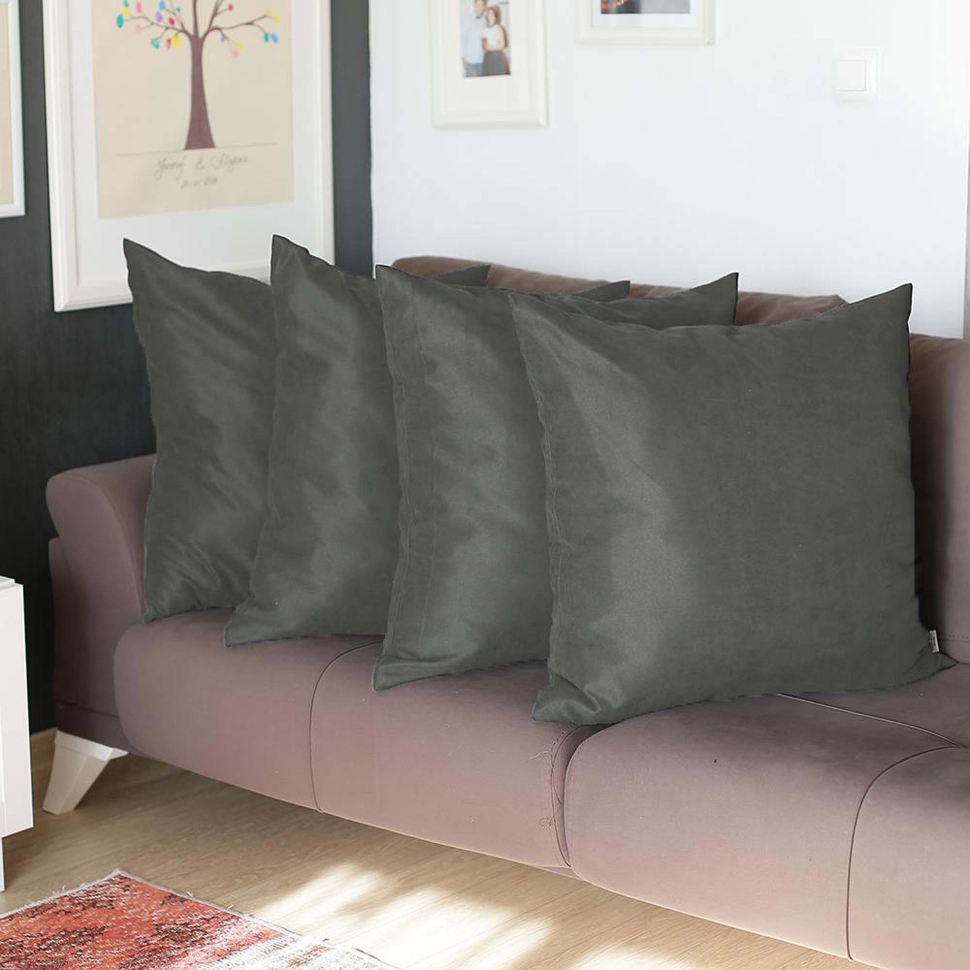 Set of Four Gray Throw Pillow Cover-6