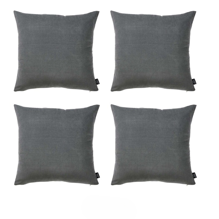 Set of Four Gray Throw Pillow Cover-3
