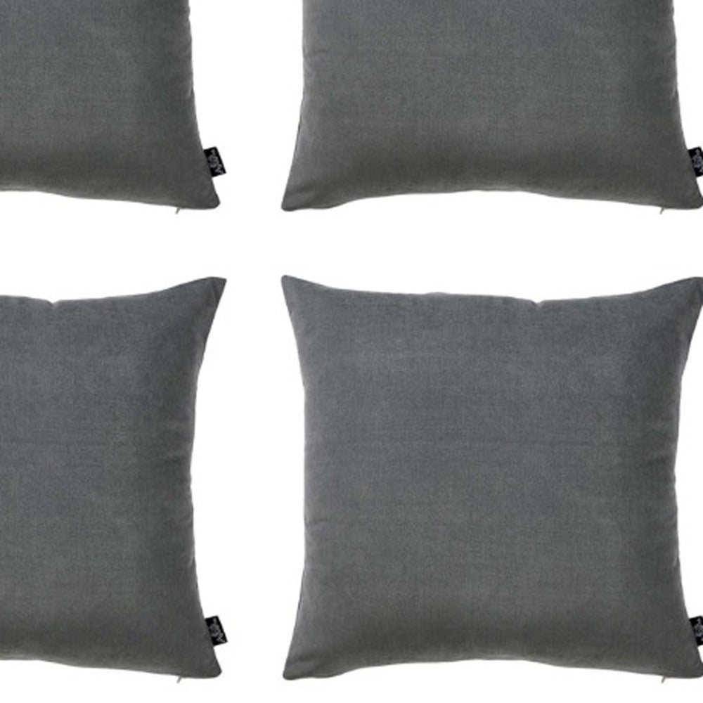 Set of Four Gray Throw Pillow Cover-5