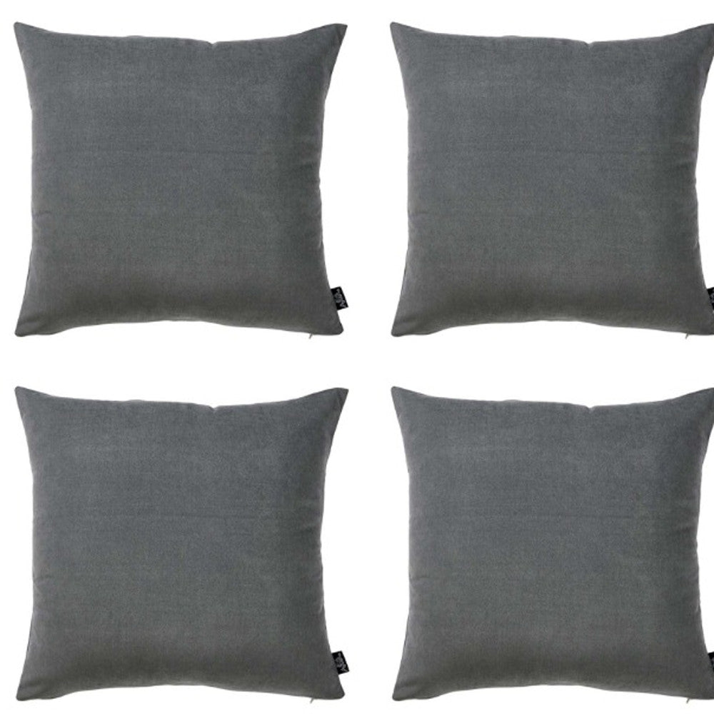 Set of Four Gray Throw Pillow Cover-4