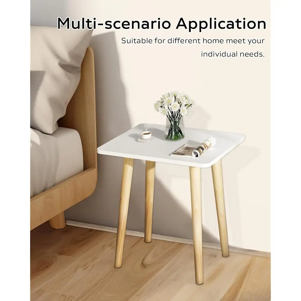 Side Table, Small Table, Modern Home Decor Bedside Table For Living Room Bedroom Balcony Office,Easy To Assemble（White）