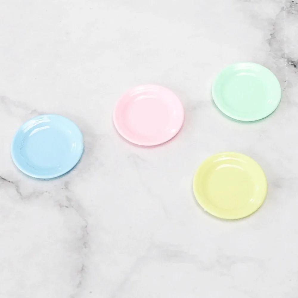 5Pcs Miniatures Plastic Mini Food Plates Kitchen Toy Durable Simulation Dining Plate Tableware Model