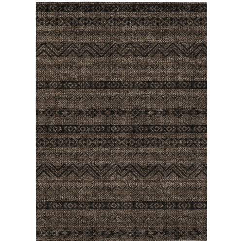 10' X 14' Chocolate And Brown Southwestern Washable Indoor Outdoor Area Rug-1