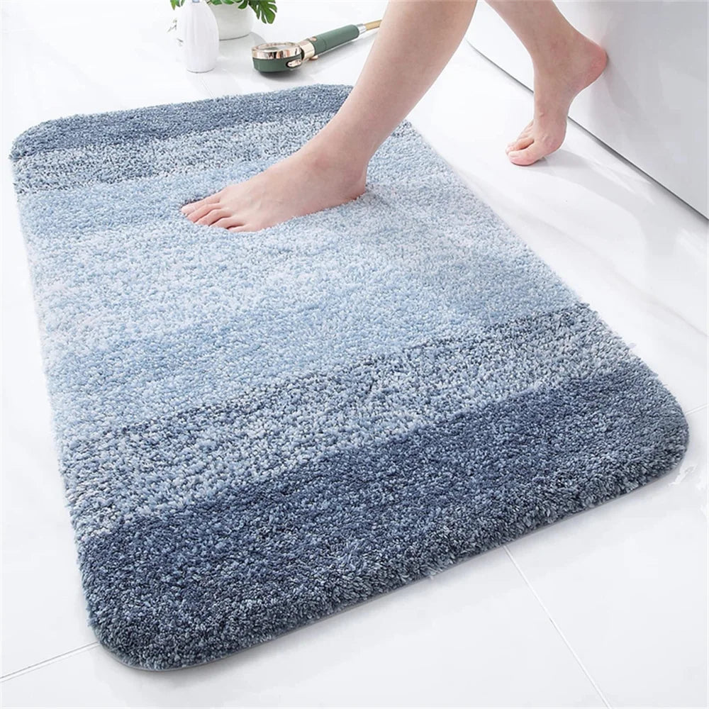 Olanly Absorbent Bath Mat Bathroom Rug Shower Pad Non-Slip Bedroom Wash Carpet Soft Thick Living Room Plush Foot Mat Floor Decor