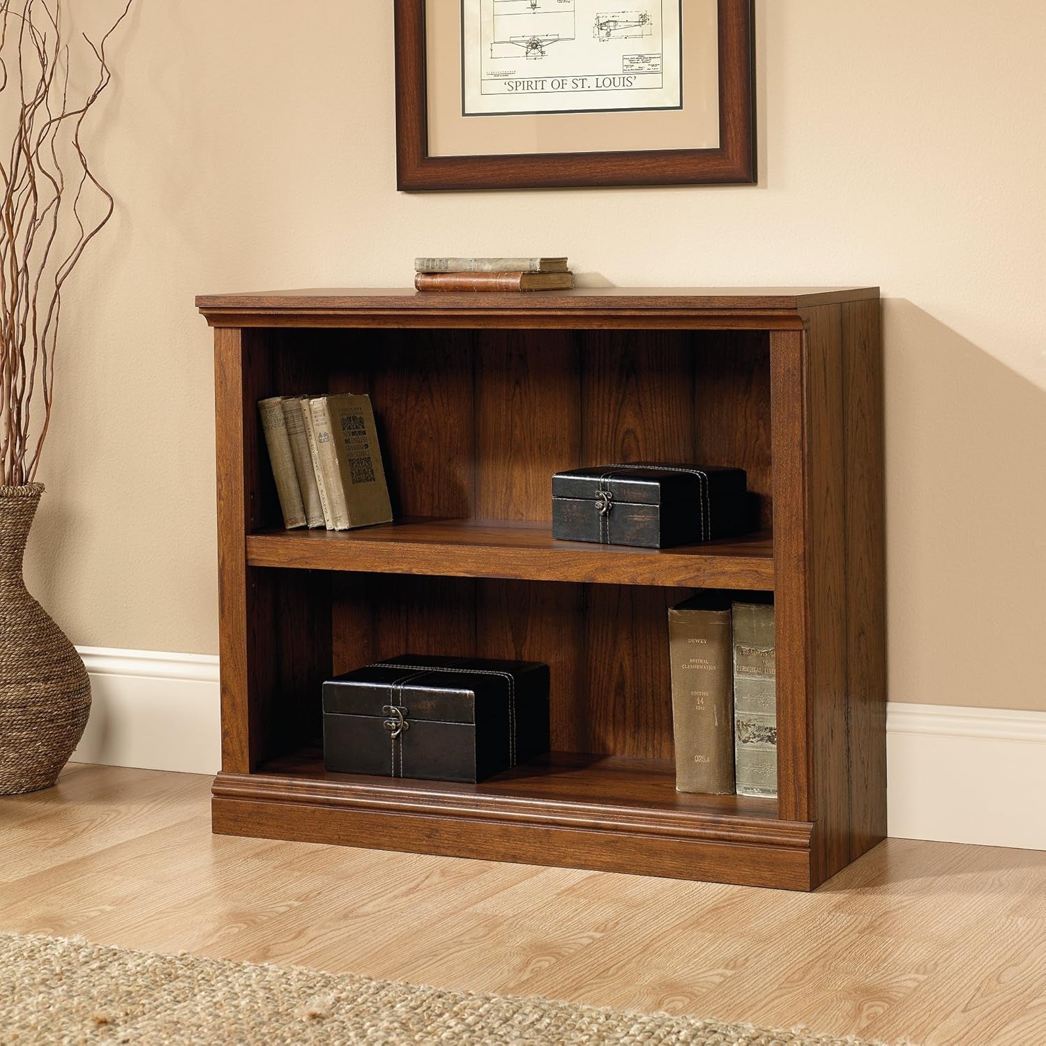Miscellaneous Storage 2-Shelf Bookcase/ Book Shelf, Washington Cherry Finish-1