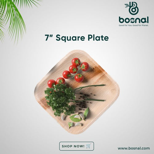 Bosnal - Palm Leaf Biodegradable Plates; 7 inch, Square-3
