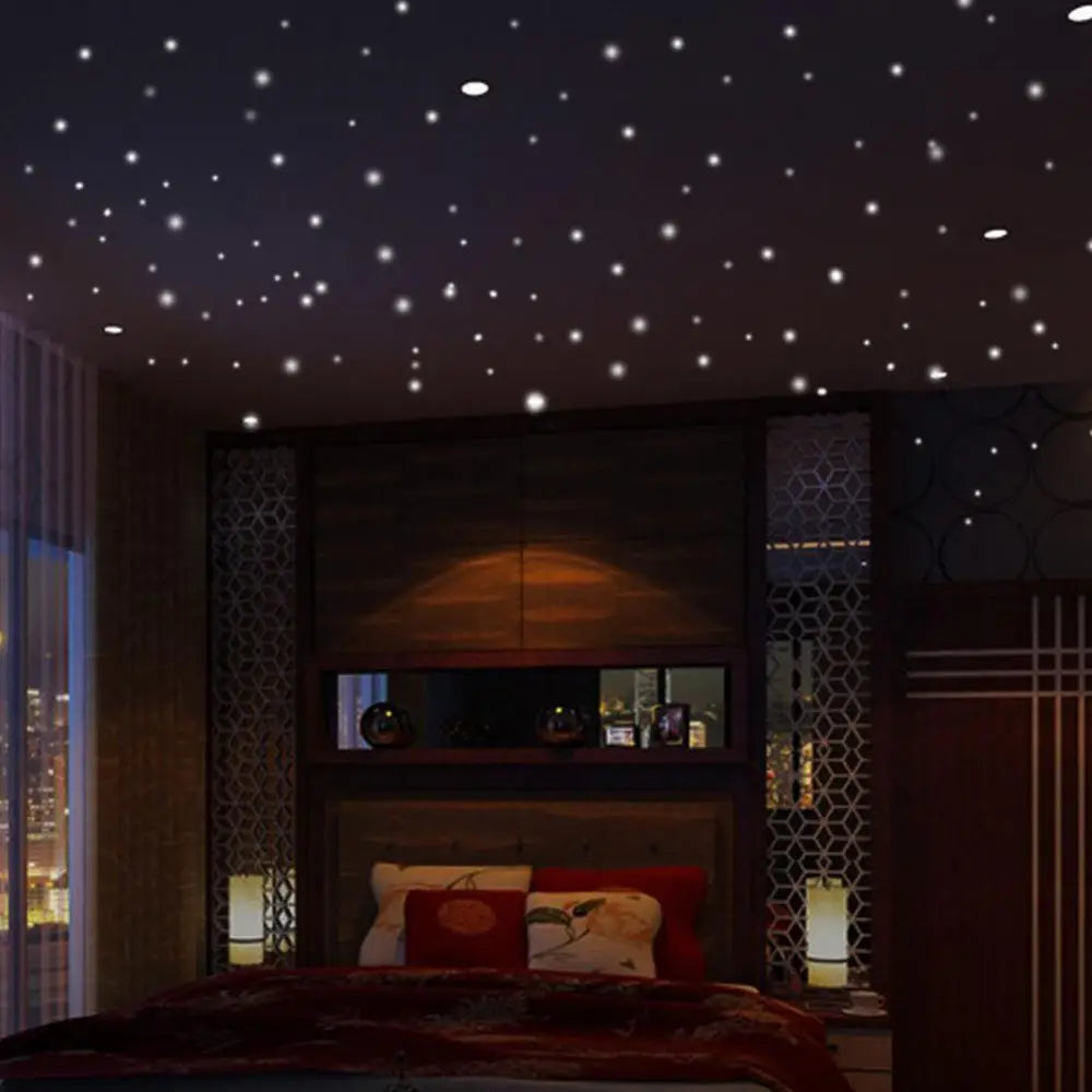 407 Pcs Round Dots Wall Stickers Polka Circles Night Luminous Star Ceiling Decals Glow In The Dark Peel Art Mural For Kids Room