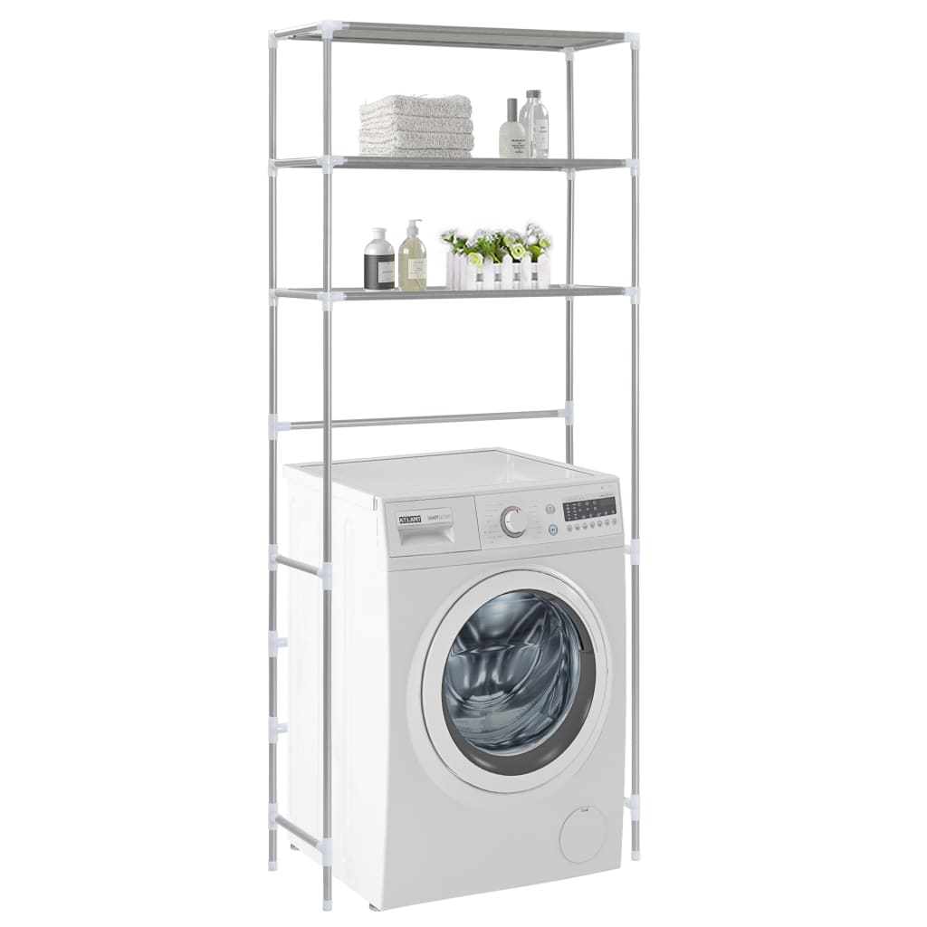 vidaXL Storage Shelf Freestanding 3-Tier Washing Machine Storage Organizer-7