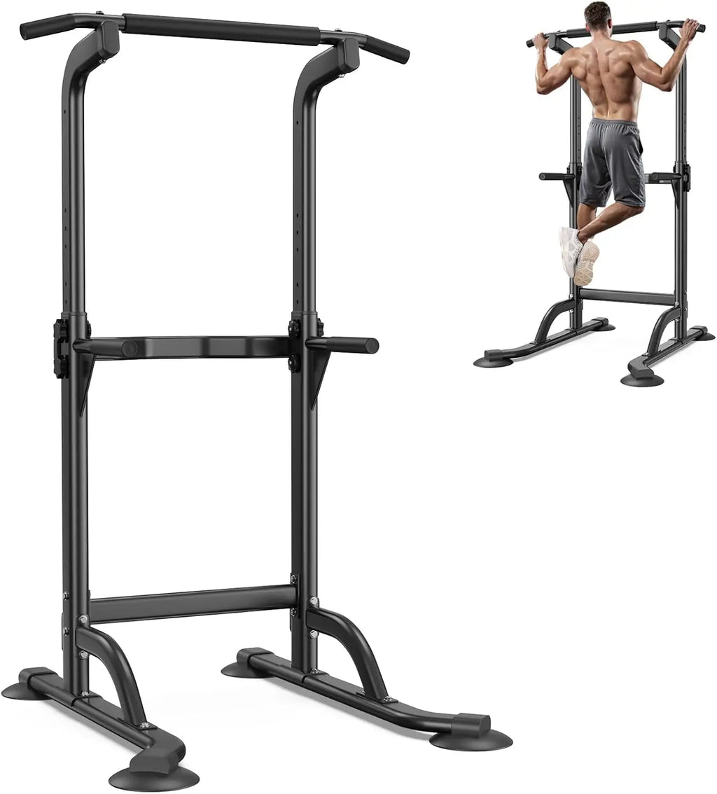 Power Tower Dip Station & Pull-Up Bar for Home Gym – Adjustable Height Strength Training Equipment for Pull-Ups, Dips, Push-Ups