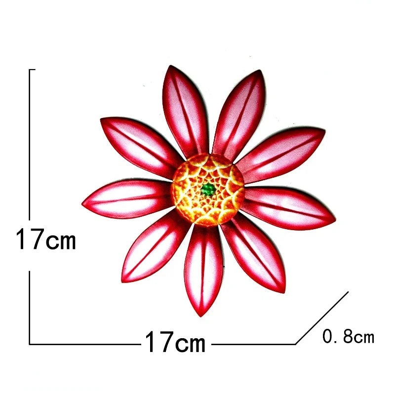 1/2/4pcs Metal Flower Wall Decoration Wall Art Hanging Decoration Home Garden Garden Outdoor Decoration (4 Colors Optional)