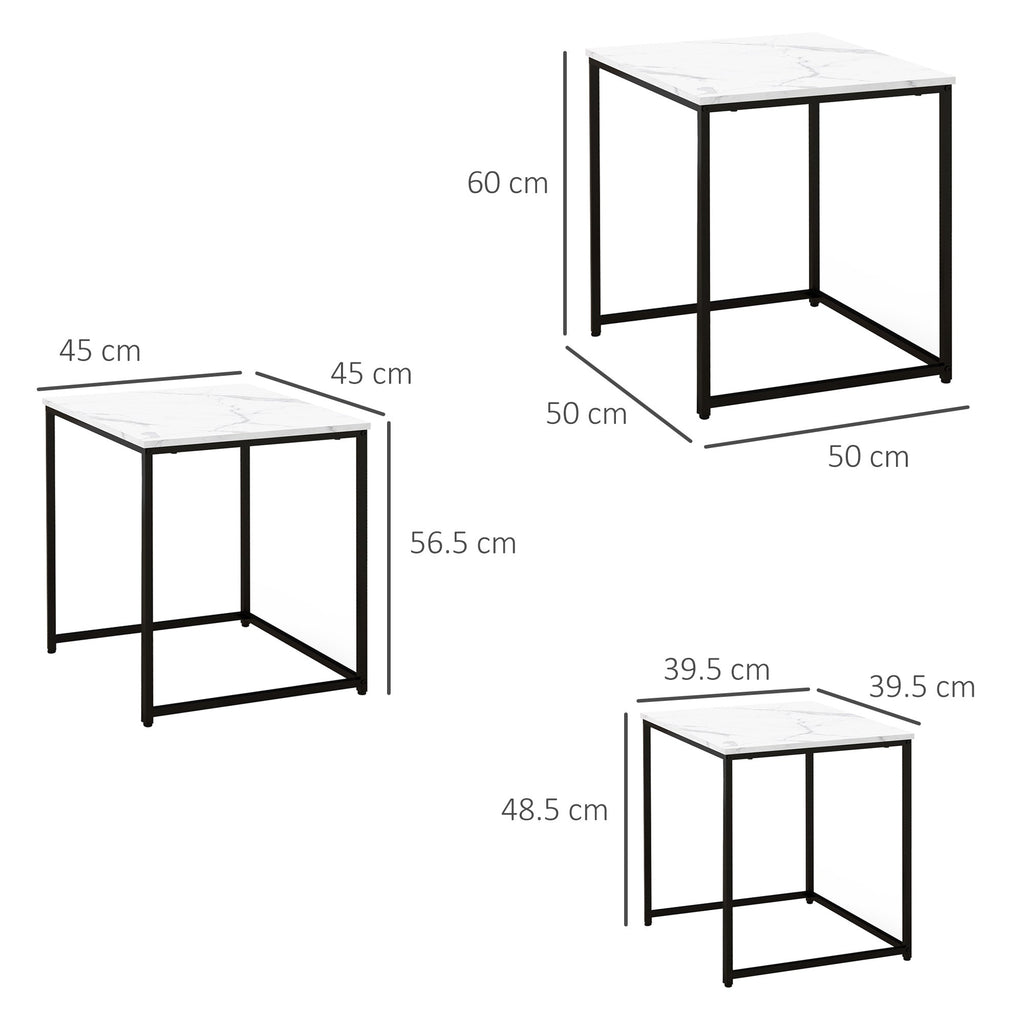 Three Nest of Tables, Marble Effect Finish-2