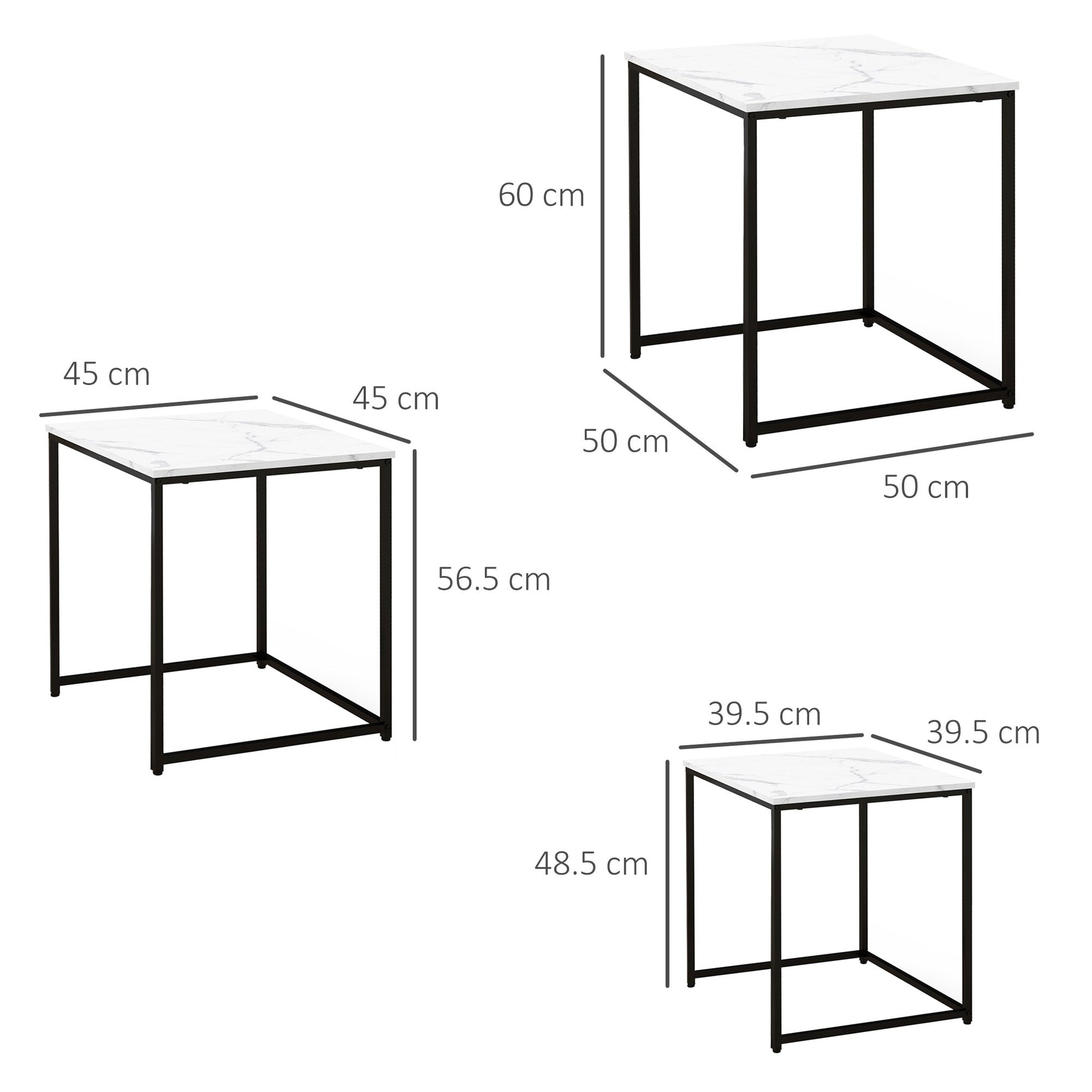 Three Nest of Tables, Marble Effect Finish-2