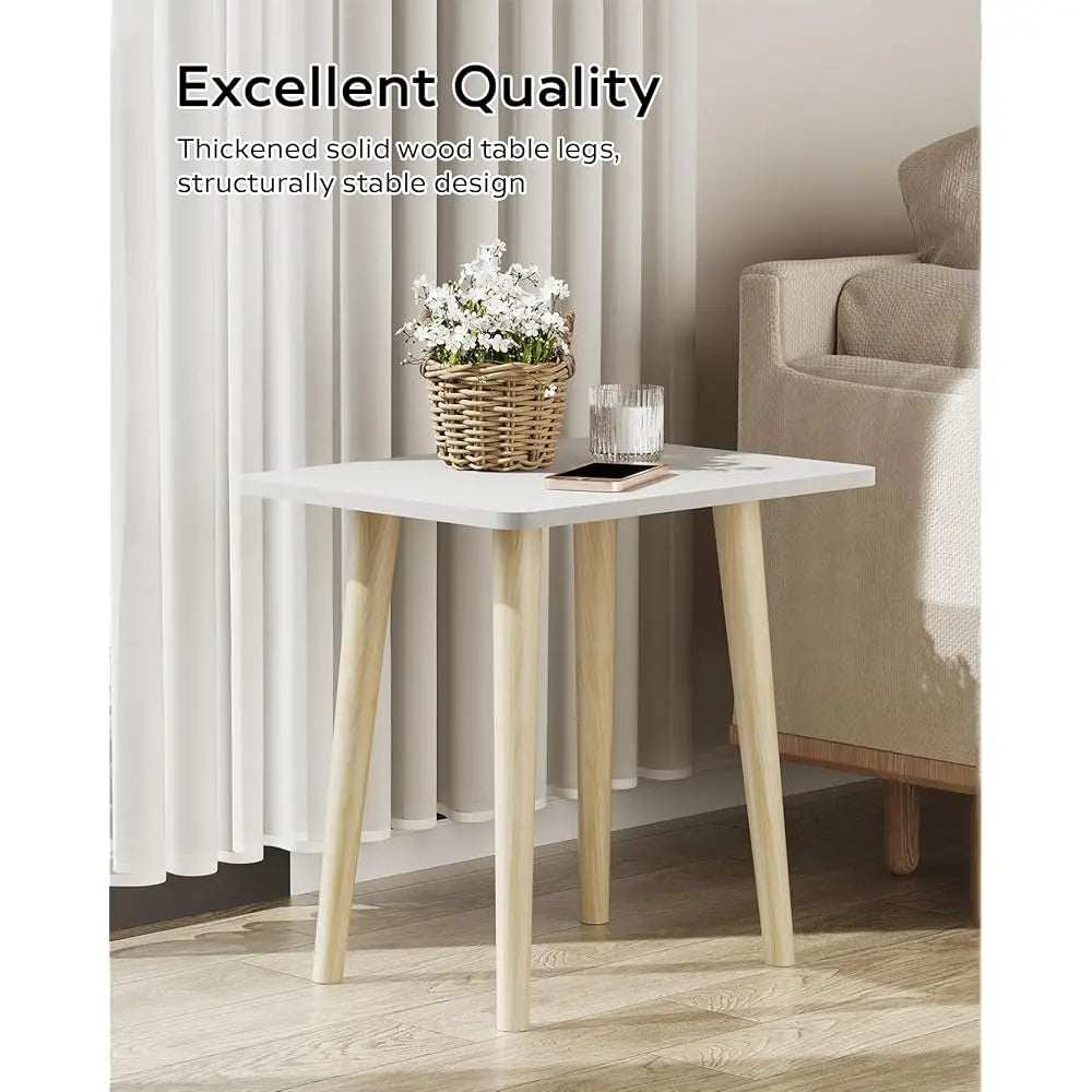 Side Table, Small Table, Modern Home Decor Bedside Table For Living Room Bedroom Balcony Office,Easy To Assemble（White）