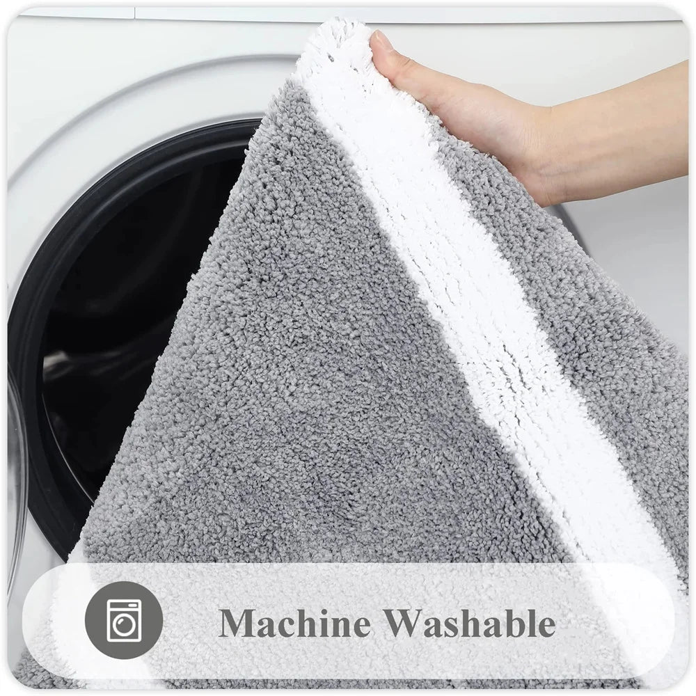 Olanly Absorbent Bath Mat Bathroom Rug Shower Pad Non-Slip Bedroom Wash Carpet Soft Thick Living Room Plush Foot Mat Floor Decor
