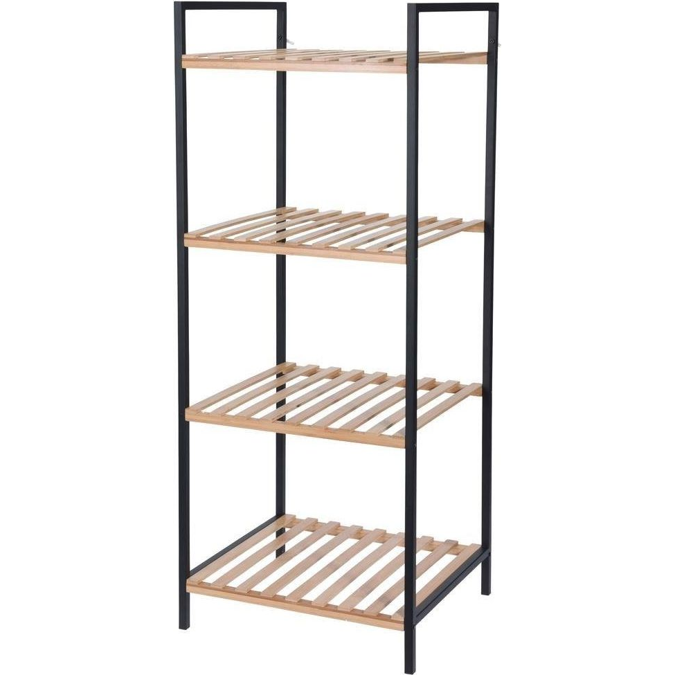 Bathroom Solutions Regał łazienkowy 4-poziomowy półka szafka bambus uniwersalny (K-784500060)-0