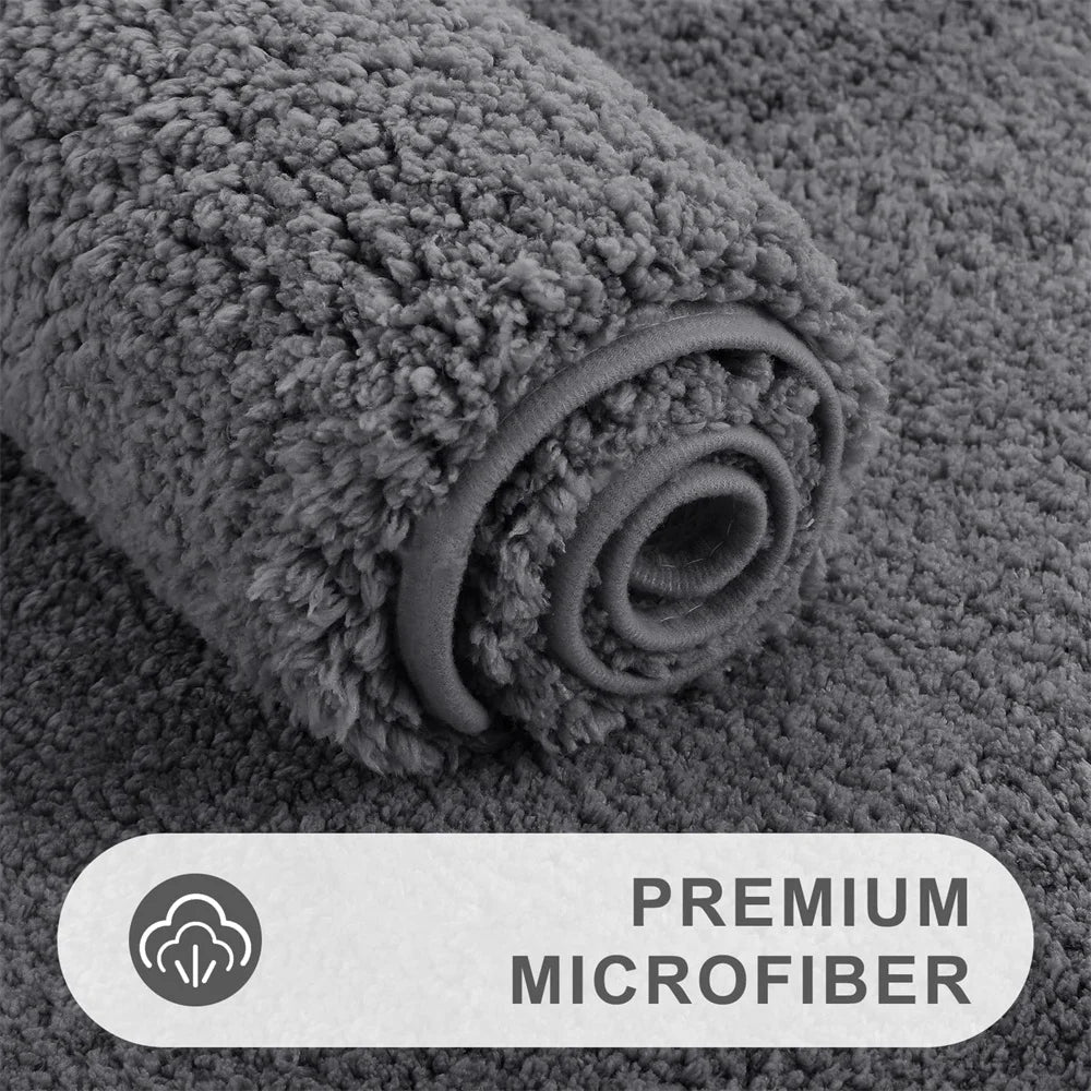 Olanly Bathroom Rug Mat Shaggy Soft Absorbent Bath Rug Non Slip Thick Plush Machine Washable Bath Mat For Bathroom Shower 24x16