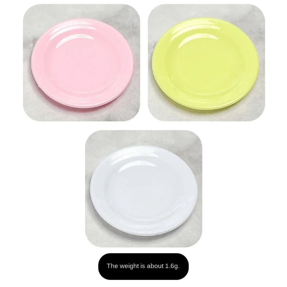 5Pcs Miniatures Plastic Mini Food Plates Kitchen Toy Durable Simulation Dining Plate Tableware Model