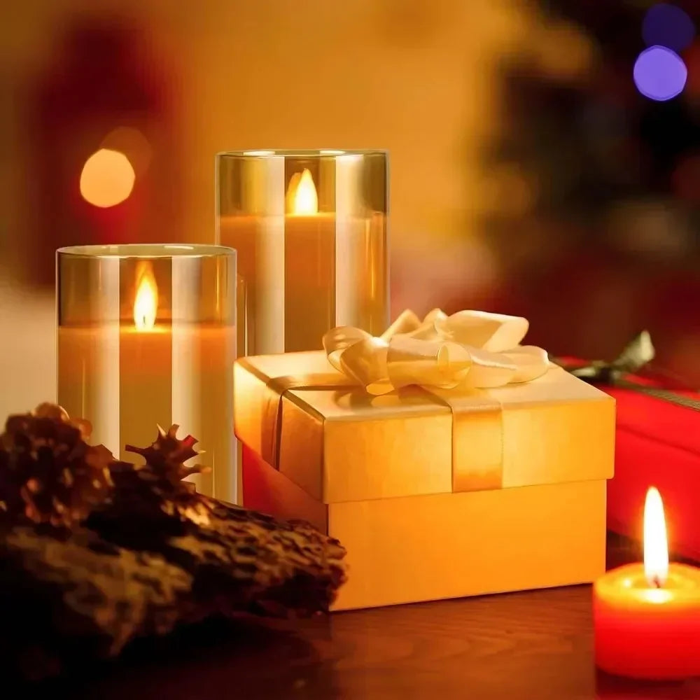 3pcs/set LED Flameless Candles Tealight with Remote Control Battery Flickering Fake Tealight for Wedding Party Christmas Decor