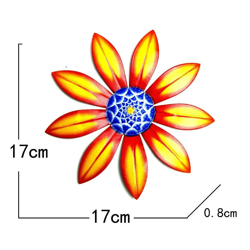 1/2/4pcs Metal Flower Wall Decoration Wall Art Hanging Decoration Home Garden Garden Outdoor Decoration (4 Colors Optional)