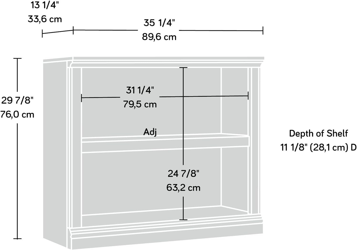 Miscellaneous Storage 2-Shelf Bookcase/ Book Shelf, Washington Cherry Finish-2