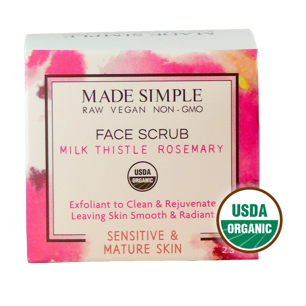 Milk Thistle Rosemary Face Scrub for Sensitive/Mature Skin - Certified Organic, Vegan & Cruelty-free-2