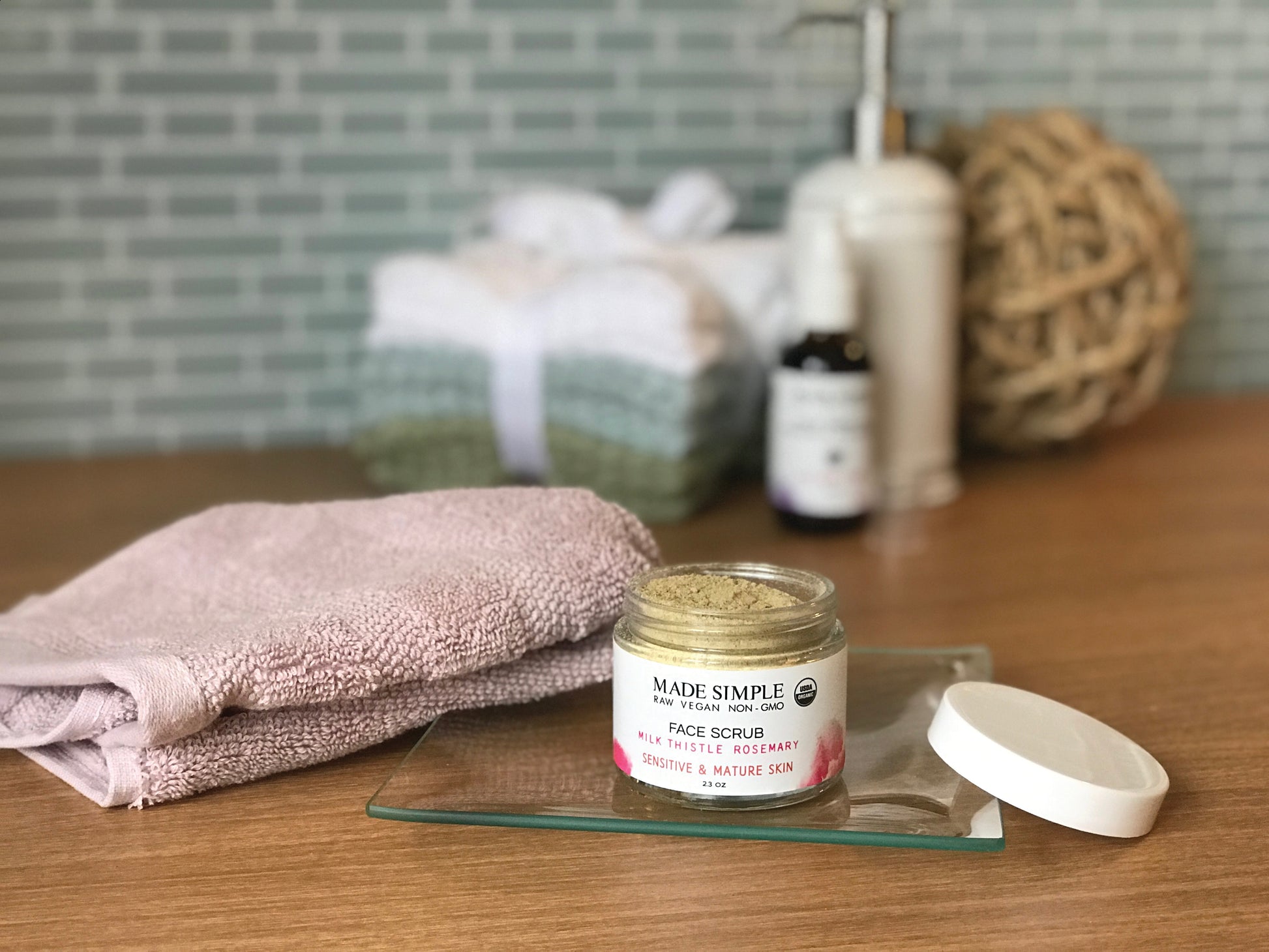Milk Thistle Rosemary Face Scrub for Sensitive/Mature Skin - Certified Organic, Vegan & Cruelty-free-5