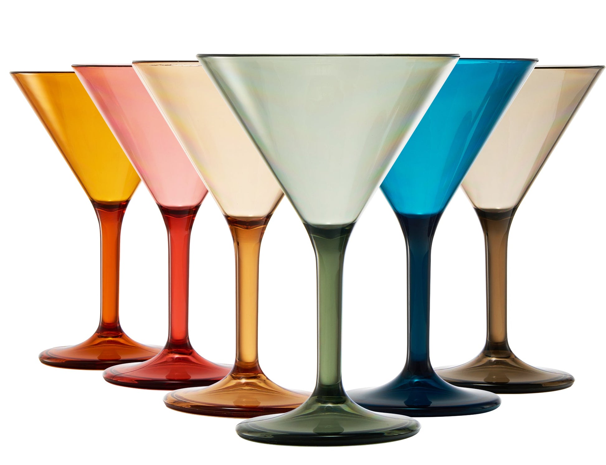 Unbreakable Pastel Color Acrylic Martini Glasses | Set of 6 | European Style Cocktail Cups 100% Tritan Drinkware, 5 oz Dishwasher Safe BPA-free plastic, For Wedding, Poolside Indoors & Outdoors-4