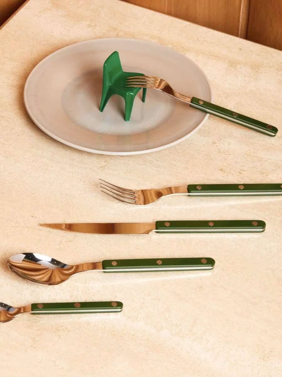 Set Of 10 Pcs French Dopamine Cutlery Flatware - Bistrot Style Silverware Set-2
