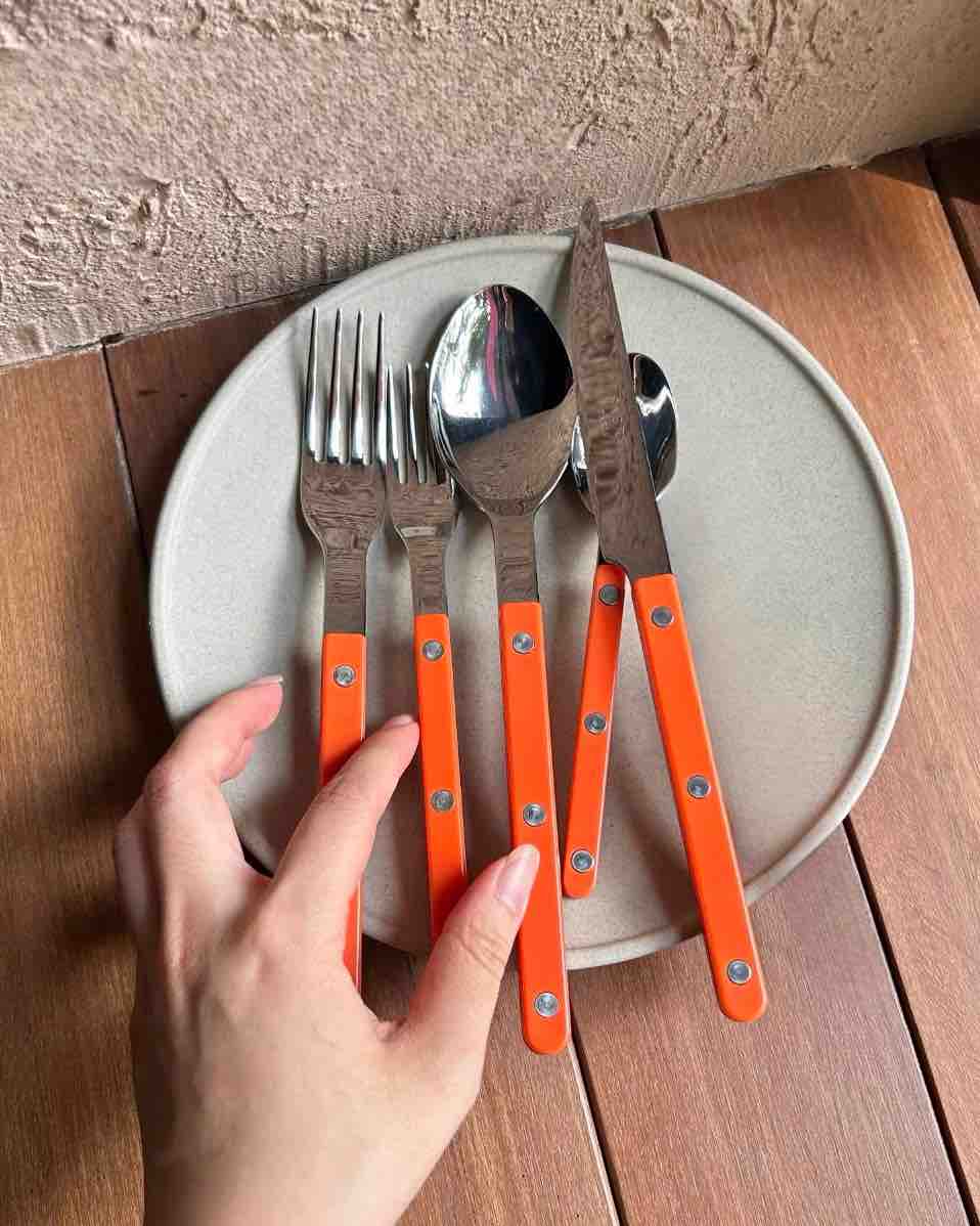 Set Of 10 Pcs French Dopamine Cutlery Flatware - Bistrot Style Silverware Set-4